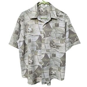 VTG 90s Diesel Shirt Large Bowler Cabana Abstract Y2K Streetwear Funky‎ Graphic